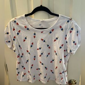 Electric PINK bomb pop cropped tee